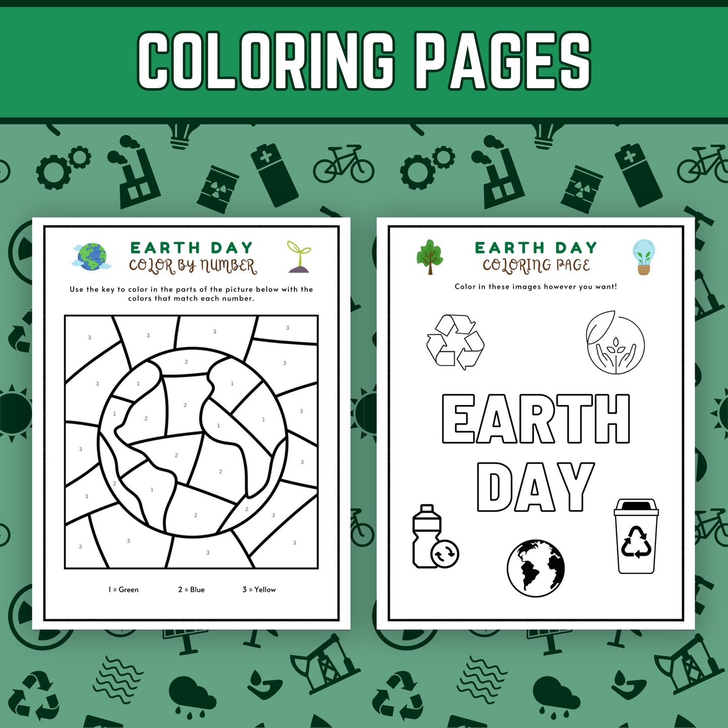 Earth Day Activity Pack, 15 Printable Puzzles & Games for Kids and Adults