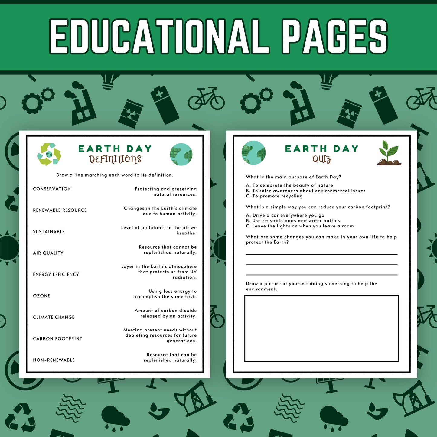 Earth Day Activity Pack, 15 Printable Puzzles & Games for Kids and Adults