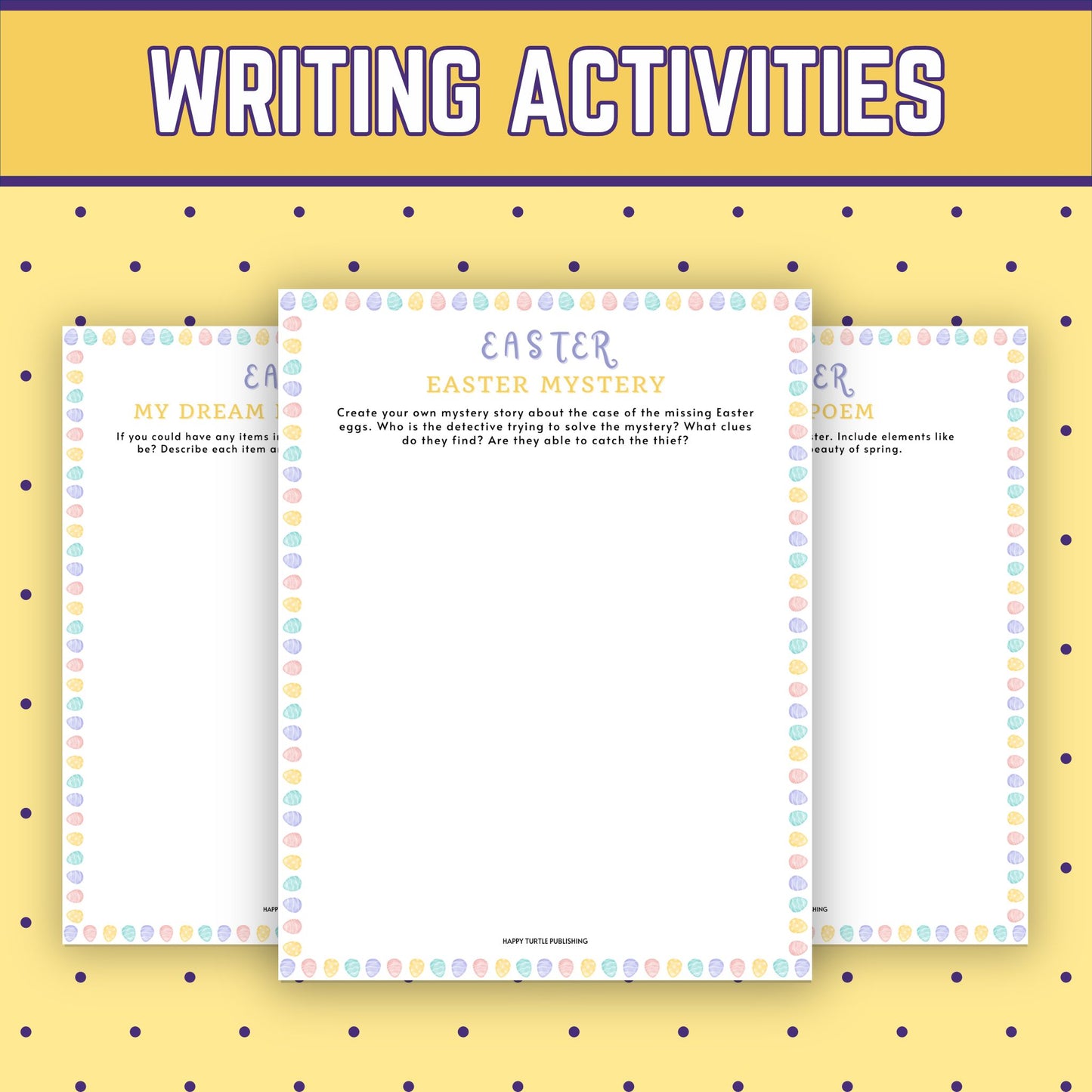 Easter Sunday Activity Pack, 32 Printable Puzzle Coloring & Game Worksheets for Kids